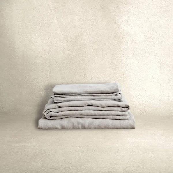 Linen Sheet Set | 4 PC | Smoke Grey Single