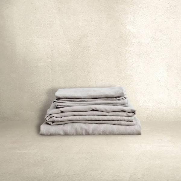 Linen Sheet Set | 4 PC | Smoke Grey Super King