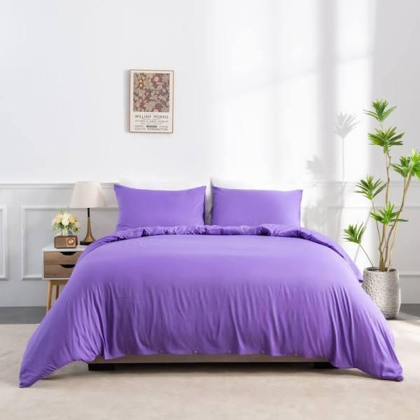 Linenova Bamboo Blend Quilt Cover Set | Australia, King / Purple