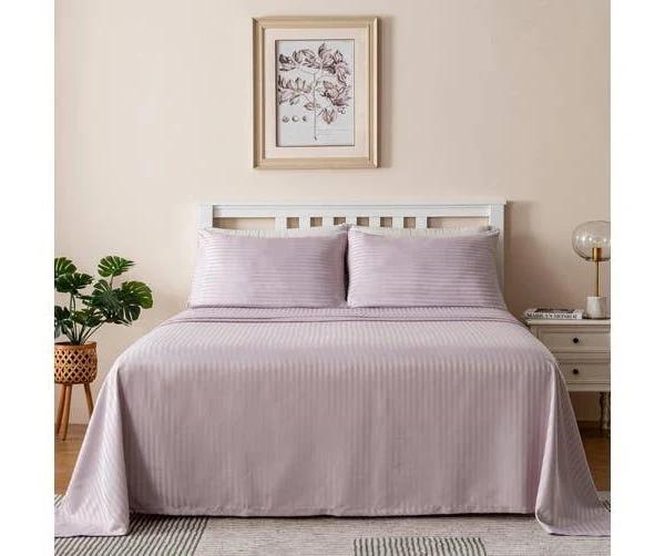 LINENOVA Brushed Microfibre Striped Bed Sheet Set