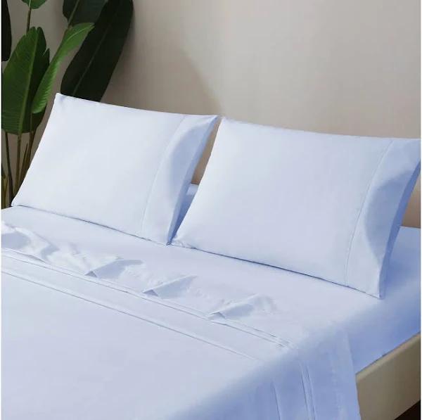 LINENOVA Cotton Blend Bed Sheet Set | Australia, Double / Light Blue