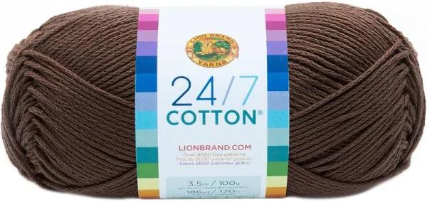 Lion Brand Yarn 761-126 24-7 Cotton Yarn, Cafe AU Lait