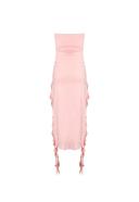 Lioness Rendezvous Strapless Ruffle Midi Dress in Blush at Nordstrom, Size Large