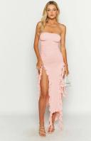 Lioness - Women's Pink Maxi Dresses - Rendezvous Strapless Dress - Size L at The Iconic