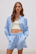 LMND - Chiara Shorts in Tranquil Blue & White