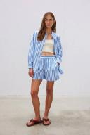 LMND - Chiara Shorts in Tranquil Blue & White