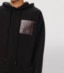 Loewe Leather-patch Anagram Hoodie - Black - S