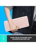 Logitech K380 Multi-Device Bluetooth Keyboard QZERTY English Pink