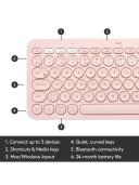 Logitech K380 Multi-Device Bluetooth Keyboard QZERTY English Pink