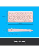 Logitech K380 Multi-Device Bluetooth Keyboard QZERTY English Pink
