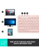 Logitech K380 Multi-Device Bluetooth Keyboard QZERTY English Pink