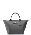 Longchamp Large Le Pliage Green Shoulder Tote Graphite