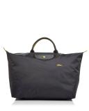 Longchamp Le Pliage Club Large Nylon Travel Bag Gunmetal