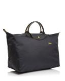 Longchamp Le Pliage Club Large Nylon Travel Bag Gunmetal