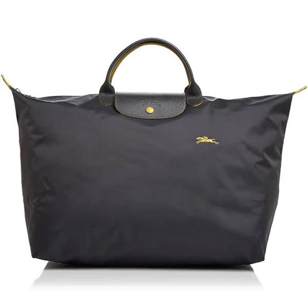 Longchamp Le Pliage Club Large Nylon Travel Bag Gunmetal