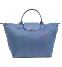 Longchamp Le Pliage Club Medium Top Handle Nylon Tote ~NIP~ Blue Mist