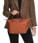 Longchamp Le Pliage Green Small Top-Handle Bag Brown