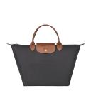 Longchamp Le Pliage Top-handle Handbag (Medium, Gun Metal)