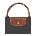 Longchamp Le Pliage Top-handle Handbag (Medium, Gun Metal)