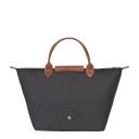 Longchamp Le Pliage Top-handle Handbag (Medium, Gun Metal)