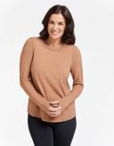 Loose Fit Long Sleeve Swing Top For Women | UPF 50+ Sensitive Collection Biscuit