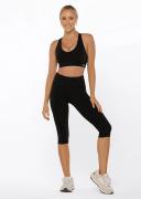 Lorna Jane Womens Amy Phone Pocket 3/4 Tech Leggings Black / 2XL