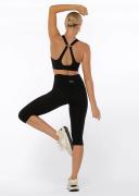 Lorna Jane Womens Amy Phone Pocket 3/4 Tech Leggings Black / 2XL