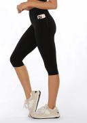 Lorna Jane Womens Amy Phone Pocket 3/4 Tech Leggings Black / 2XL