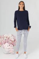 Lounge Pant Stripe - Maternity Pants - LEGOE. 2 / White/Navy Stripe