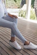 Lounge Pant Stripe - Maternity Pants - LEGOE. 2 / White/Navy Stripe