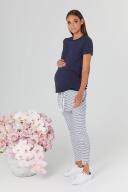 Lounge Pant Stripe - Maternity Pants - LEGOE. 2 / White/Navy Stripe