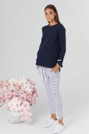 Lounge Pant Stripe - Maternity Pants - LEGOE. 2 / White/Navy Stripe