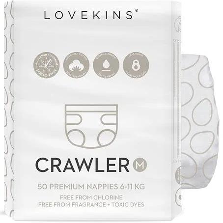 Lovekins 50 Premium Nappies (Crawler)