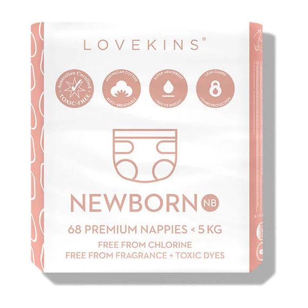 Lovekins 68 Premium Nappies (Newborn)