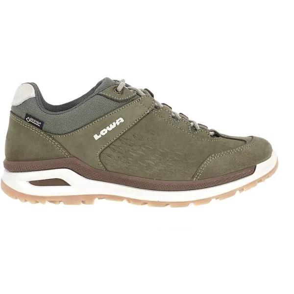 Lowa Locarno GTX Lo Green, Womens GORE-TEX Sneakers, Size US 9 - Color Schilf - Offwhite