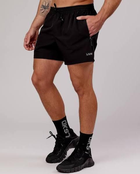 LSKD Mens Intensity 7" Performance Short - Black Black XL