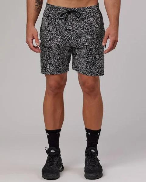 LSKD Mens Rep 7" Performance Short - Black Spotty Black Spotty L
