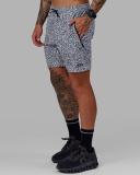 LSKD Mens Rep 7" Performance Short - Spotty White-Black Spotty White-Black M