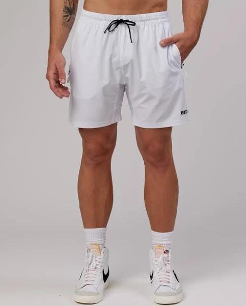 LSKD Mens Rep 7" Performance Short - White White 2XL