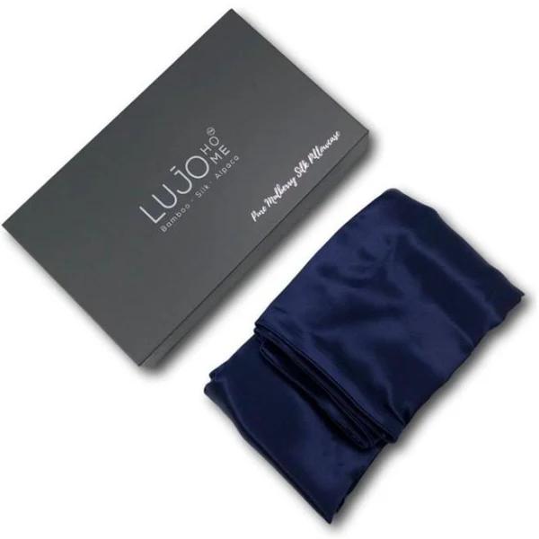 Lujo Home Silk Pillowcase 25 Momme Navy Standard Pillowcase