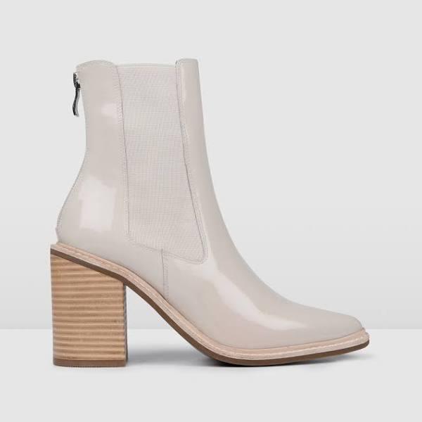 Luxe High Ankle Boots Bone Patent