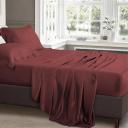 Luxor Double Burgundy 1000TC Silk Silky Feel Satin Sheet Set