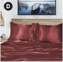 Luxor Double Purple 1000TC Silk Silky Feel Satin Sheet Set