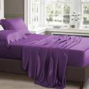 Luxor King Purple 1000TC Silk Silky Feel Satin Sheet Set