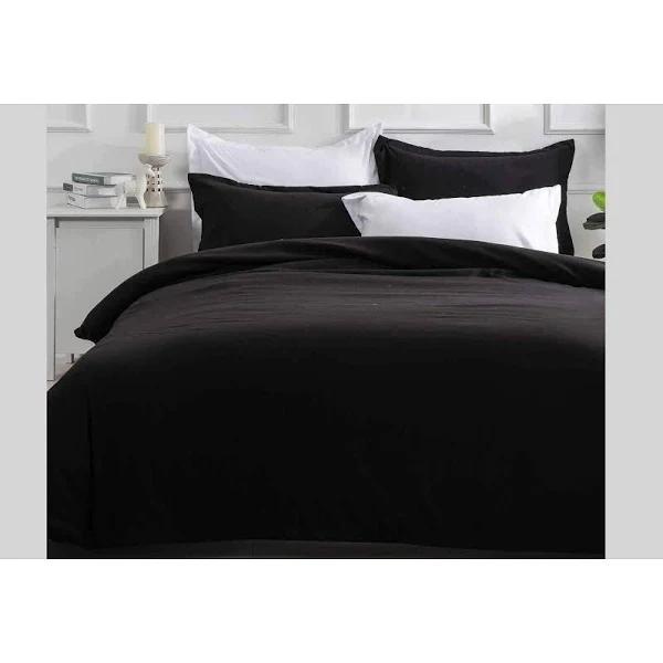 Luxton Super King Size Black Color Quilt Cover Set (3pcs)