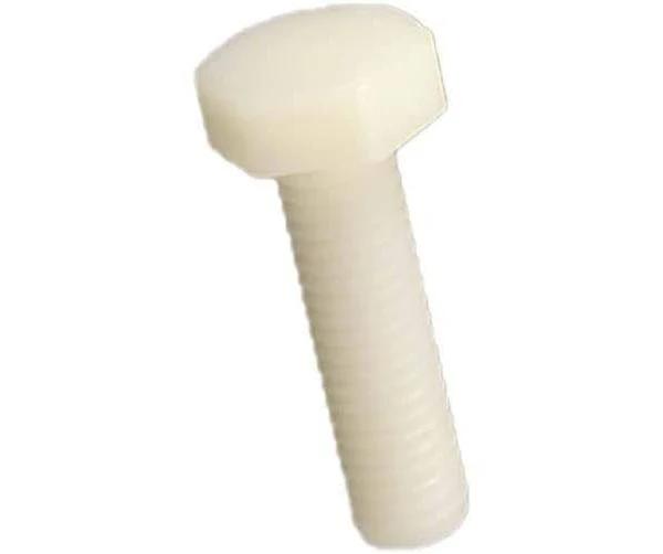 M16 x 25mm Metric Hex Head Set Screw DIN 933 Natural Nylon - Pack of 5