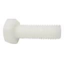 M16 x 70mm Metric Hex Head Set Screw DIN 933 Natural Nylon - Pack of 5