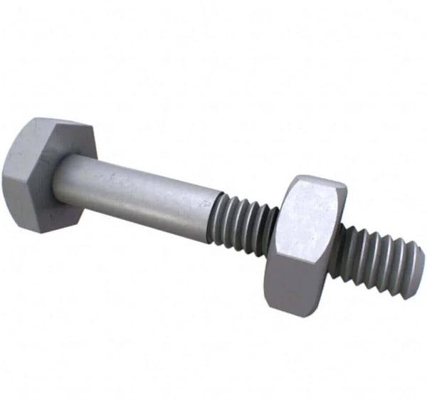 M30 x 260 Hex Bolt and Nut, Hot Dip Galvanised Class 4.6 - Box of 5