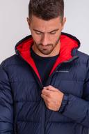 Macpac Men's Hooded Halo Down Jacket Navy / Molten Lava M @ Club BCF