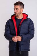 Macpac Men's Hooded Halo Down Jacket Navy / Molten Lava M @ Club BCF